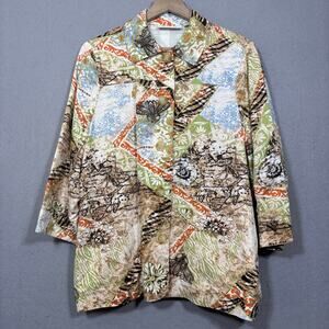Breckenridge Jacket‎ M Abstract Print Lightweight Artsy Boho Retro Statement